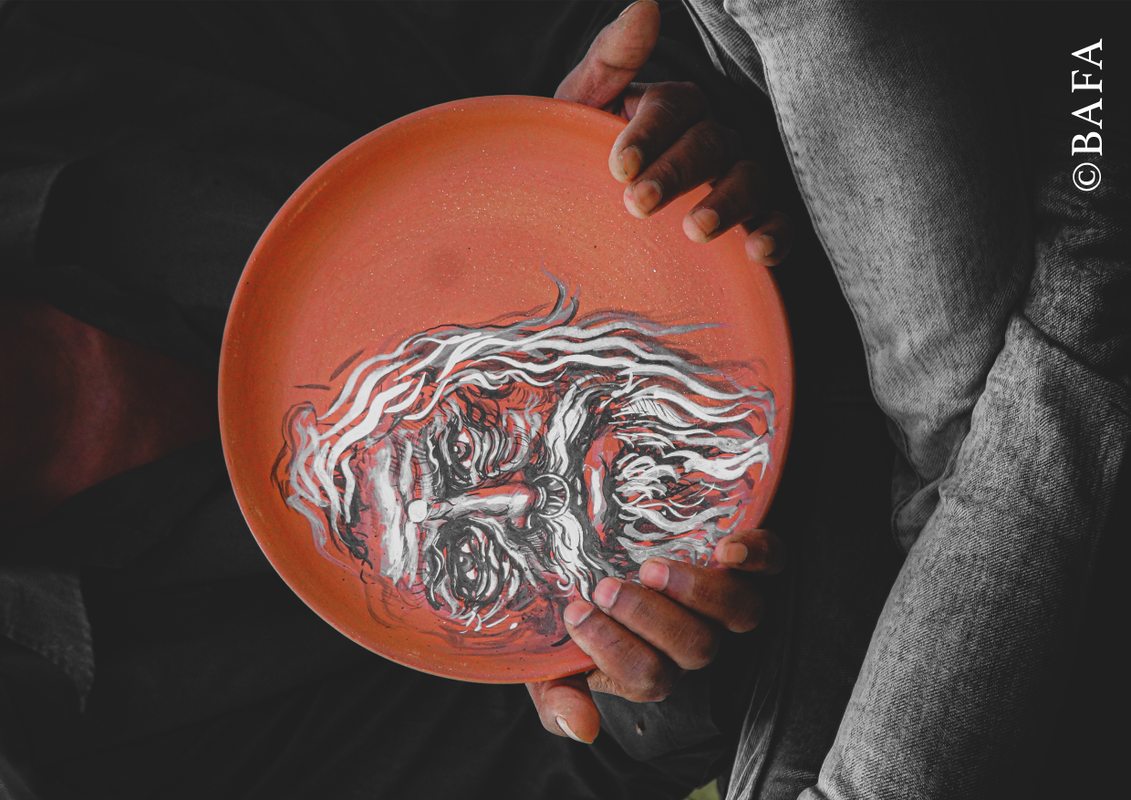 Terracotta Plate for Kitchenware, Tableware, Home Decor - Shadow Man